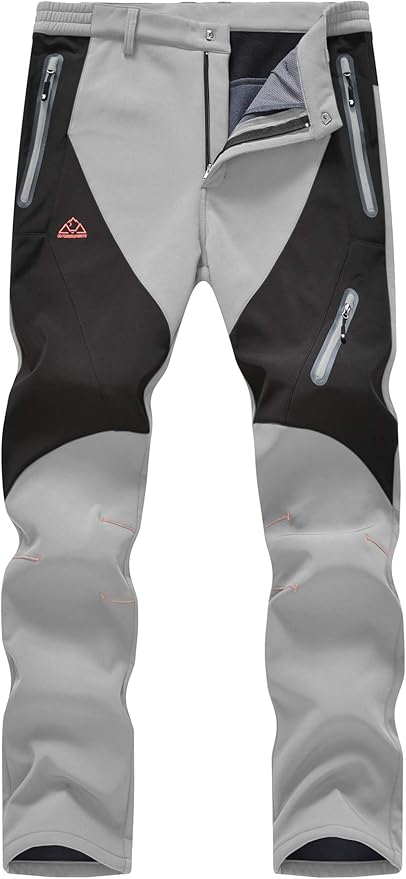 YSENTO Men's Fleece Lined Ski Snow Pants Winter Waterproof Softshell Insulated Hiking Cargo Pants-StrideForce Fitness