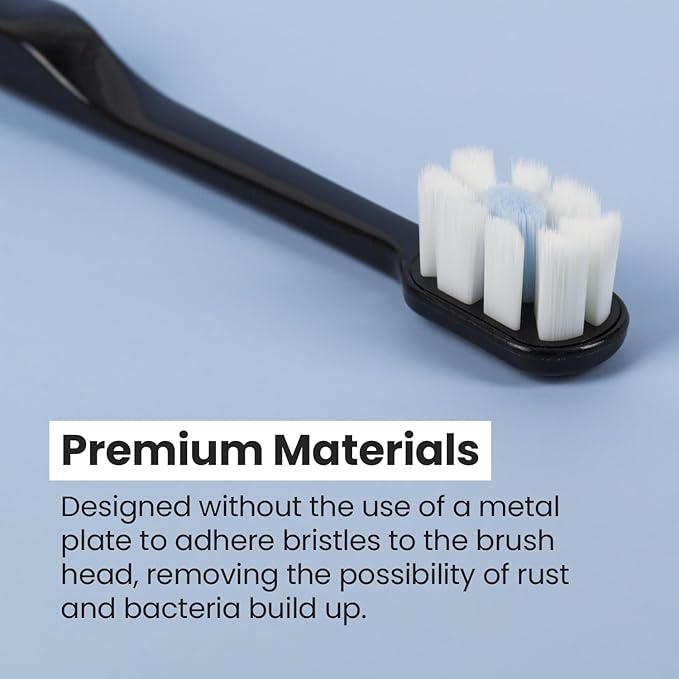 Lindo Polishing Toothbrush - for Sensitive Gums and Teeth, 12000+ Ultra Fine Bristles, Soft and Gentle, Deep Clean, Pack of 4 (Blue, Gray, Beige, Black) (Blue, Gray, Beige, Black, 4 Pack)