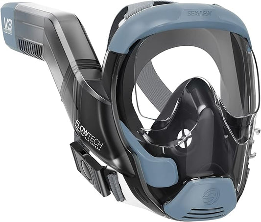 Seaview 180 V3 Full Face Snorkel Mask Adult- The V3 is The Perfect Snorkeling Gear for Adults- Snorkel Mask with 180 Panoramic Viewing and Up to 600% Easier Breathing- Patented Flowtech Air Intake-StrideForce Fitness