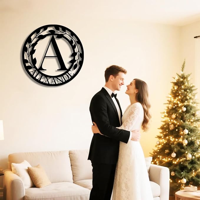 Personalized Metal Last Name Sign | Custom Metal Signs | Family Wall Art & Split Letter Name | Wedding Gift & Anniversary | Indoor Decor Gift for Women, Men, Wife, Parents, Couple-StrideForce Fitness