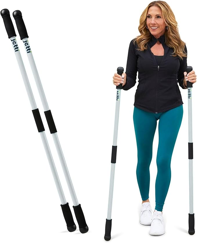 Weighted Walking Sticks for Seniors, Women & Men – 1.2lb Each Ergonomic Hiking Poles for Balance, Posture & Stability – Durable Trekking Poles for Walking-StrideForce Fitness