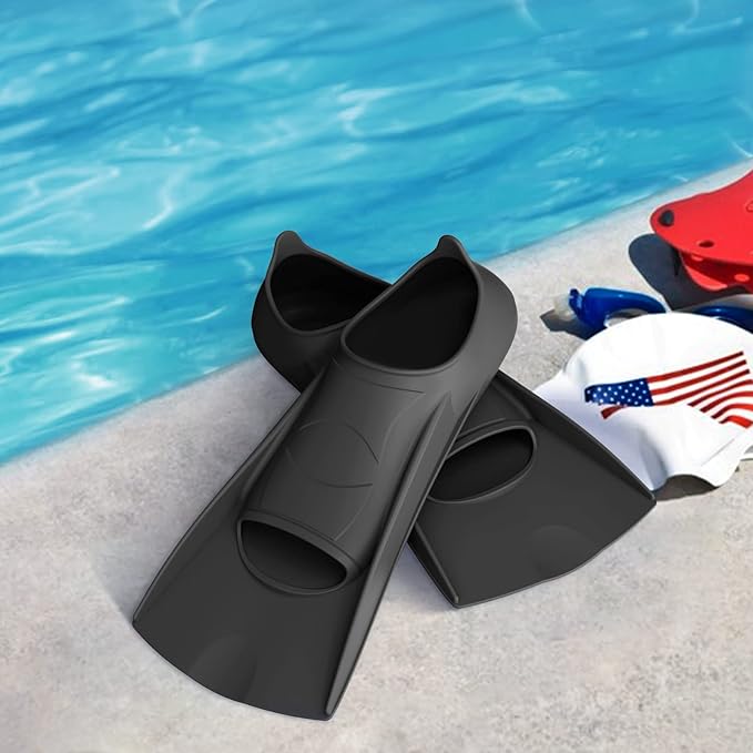 Gintenco Swim Fins, Kids Swim Training Fins for Lap Swimming, Travel Size Flippers with Mesh Bag, Silicone Swimming Fins for Kids Teens Adults Women Men-StrideForce Fitness