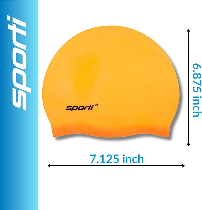 Sporti Silicone Swim Cap for Kids, Unisex Youth Swimming Cap, Protection Bathing Caps for Your Children, Aged 2-10-StrideForce Fitness