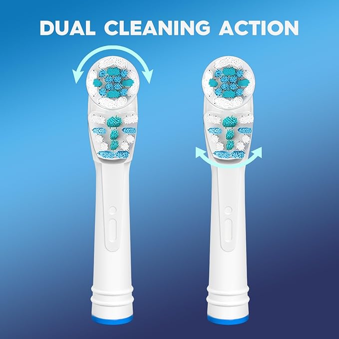 Dual Clean Replacement Brush Heads Compatible with Oral B Vitality Series Electric Toothbrush.8 Count