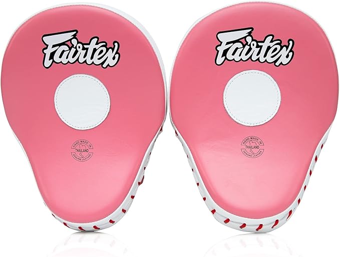 Fairtex FMV9 Contoured Focus Mitts |Striking Accuracy & Protection for Boxing, Muay Thai, Kickboxing |Ergonomic Design, Soft Padding, Secure Fit Leather-StrideForce Fitness