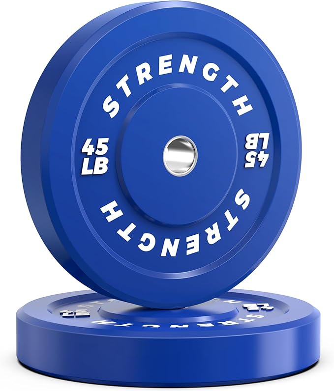 Olympic Rubber Bumper Weight Set - 2 Inch Barbell Plates for Home Gym Strength Training-StrideForce Fitness