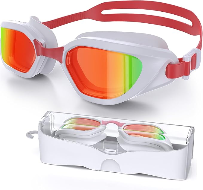 Swim Goggles, Unisex Adult Swimming Goggles Anti Fog Anti UV No Leakage Wide View for Men Women Youth-StrideForce Fitness