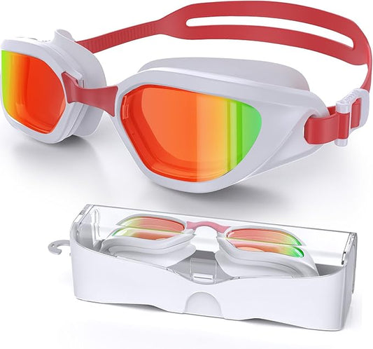 Swim Goggles, Unisex Adult Swimming Goggles Anti Fog Anti UV No Leakage Wide View for Men Women Youth-StrideForce Fitness