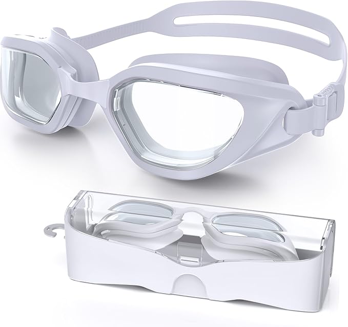 Swim Goggles, Unisex Adult Swimming Goggles Anti Fog Anti UV No Leakage Wide View for Men Women Youth-StrideForce Fitness