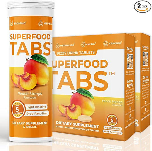 – Anti-Bloat Cleanse Drink with 15 Superfoods | Supports Digestion, Energy & Cravings | Vegan, Non-GMO | 60 Effervescent Tabs – Peach Mango Flavor-StrideForce Fitness
