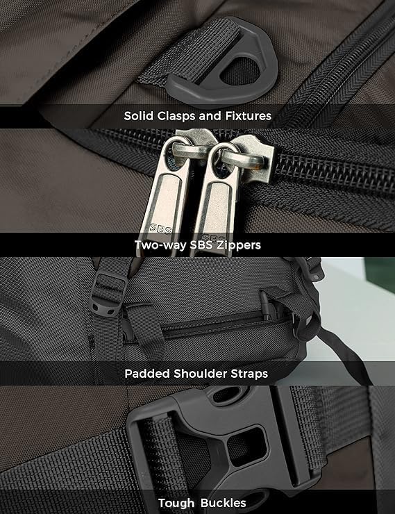 Ubon Large Duffel Bag Weekender Bags with Shoe Compartments 4-Way Sports Gym Backpack with Padded Straps Camping Traveling Duffle Bag-StrideForce Fitness