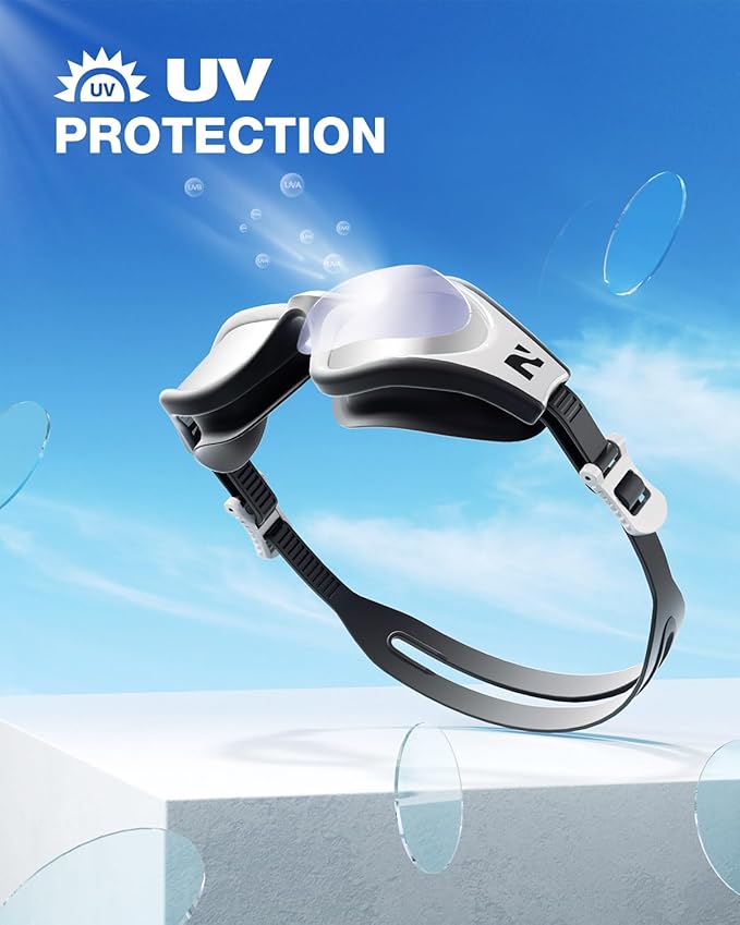 ZIONOR G1 Lite Swim Goggles with Swim Cap Comfortable Anti-fog Swimming Goggles Cap Set for Adult Men Women-StrideForce Fitness