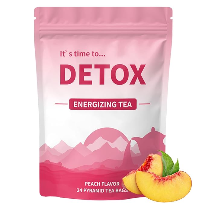 Detox Tea with Dandelion and Ginseng - Caffeine-Free, Gentle Botanical Formula for Bloating Relief and Digestion - Peach Flavor, For Men and Women (1pc)-StrideForce Fitness