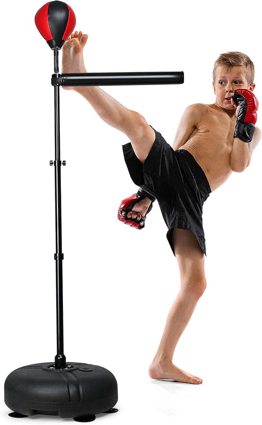 INNOLIFE Kids Boxing Bar with Punching Bag, Adjustable Height, Complete Set, Stable Base, Easy Installation-StrideForce Fitness