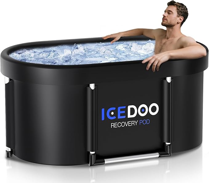 Upgrade XL 139 Gal Large Oval Ice Bath Tub for Athletes,Multiple Layered Portable Outdoor Cold Plunge Tub for Recovery,Cold Plunge for Family - Foldable Bathtubs for Gyms,Indoor,Outdoor use.-StrideForce Fitness