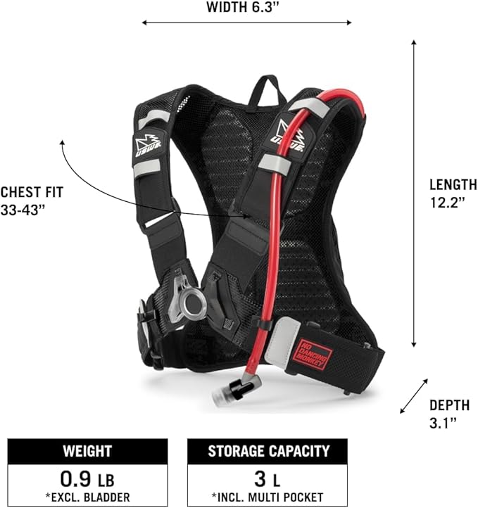 USWE MTB Hydro Hydration Pack with Hydration Bladder - Hydration Backpack for Cycling, Mountain Biking, E-MTB and Gravel Riding, Backpack with Water Bladder-StrideForce Fitness