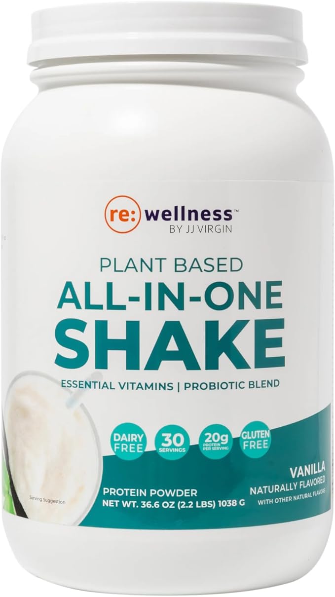 Reignite Wellness by JJ Virgin | Vanilla Plant-Based All-in-One Shake | Plant Protein Powder, Vitamins, Minerals, Greens & Aminos | 22g of Plant Protein | 30 Servings-StrideForce Fitness