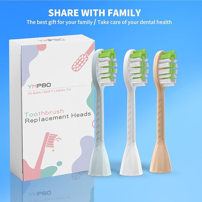 Toothbrush Replacement Heads Compatible with Philips One Series Sonicare Battery Toothbrush BH1022/03, 10 Pack Replacement Heads, Soft Bristles, Mint Light Blue