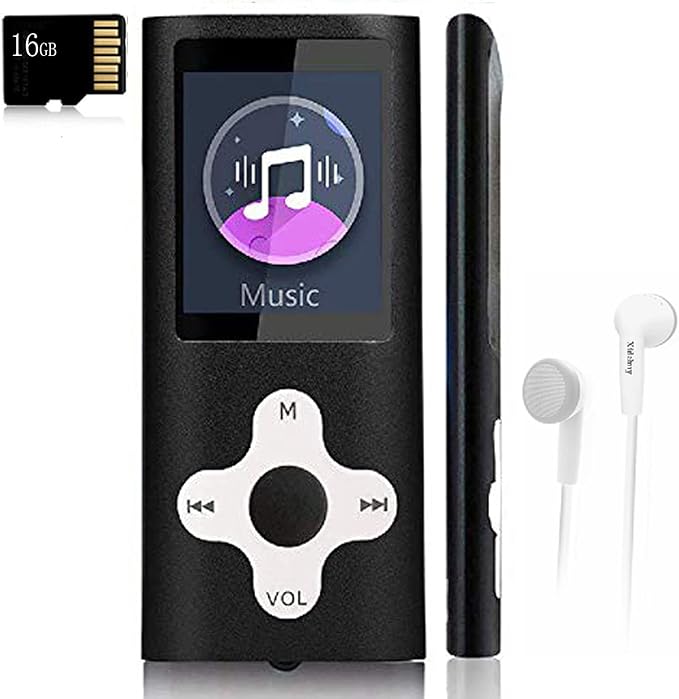Mp3 Player,Music Player with a 16 GB Memory Card Portable Digital Music Player/Video/Voice Record/FM Radio/E-Book Reader/Photo Viewer/1.8 LCD (Black)-StrideForce Fitness