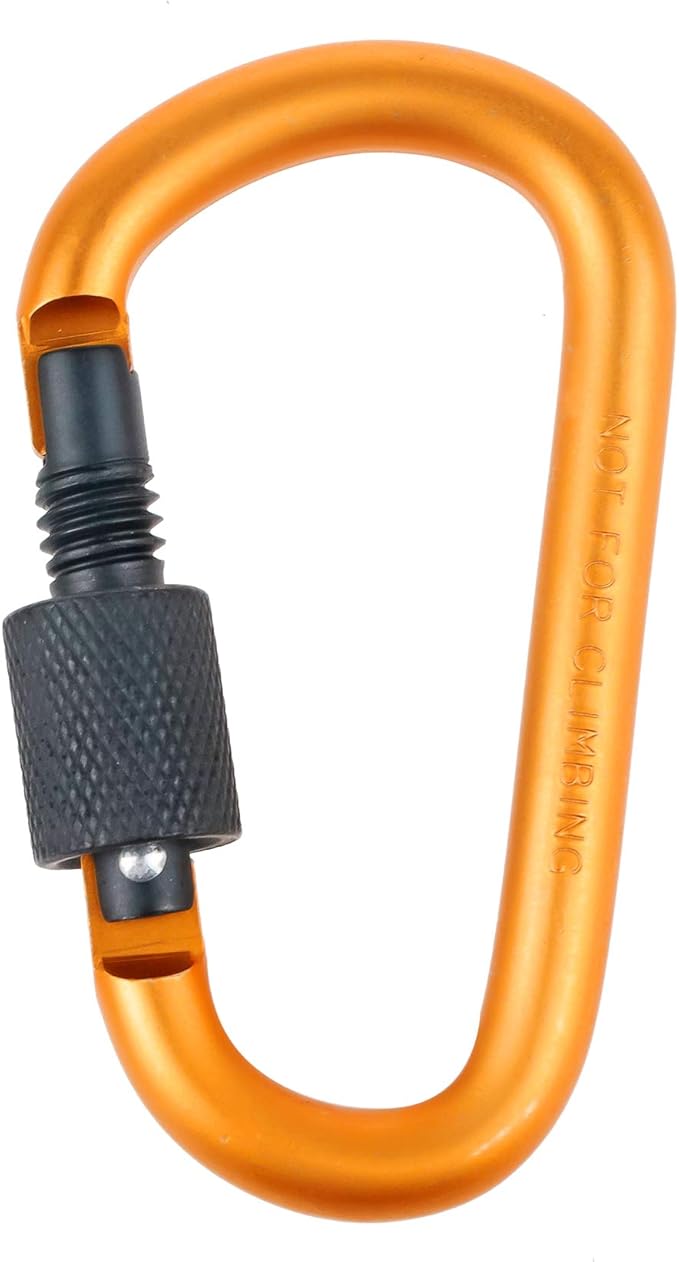 10 Pack Aluminum D Ring Key Rings Hiking Clips Locking Carabiner for Hiking Camping Fishing and Outdoor Use，Clips with Screw Gate Multicolored-StrideForce Fitness