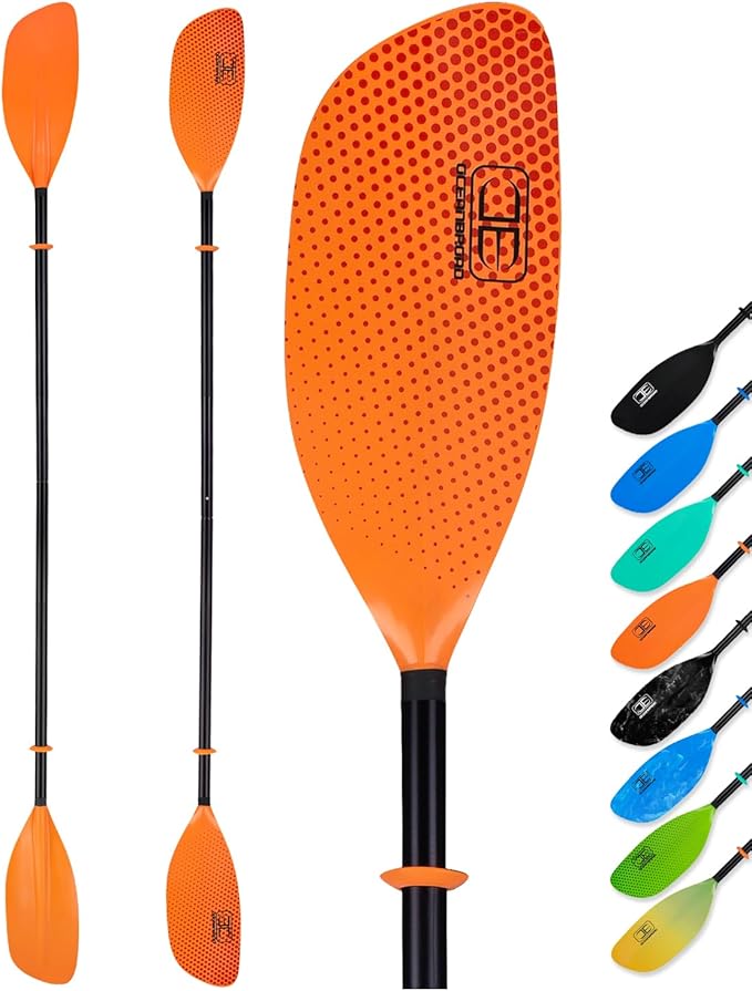 OCEANBROAD Kayak Paddle 86in/218cm, 90.5in/230cm Alloy Shaft 2-Piece Floatable Kayak Oar for Kayaking Canoeing Boating-StrideForce Fitness