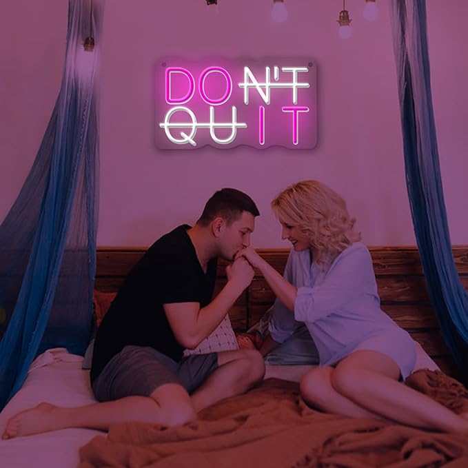 Don't Quit Neon Sign for Wall Decor LED Gym Neon Light Signs for Bedroom Home Office Hotel Pub Cafe Recreation GymRoom Game Room Fitness Club Décor Boyfriend Gift-StrideForce Fitness