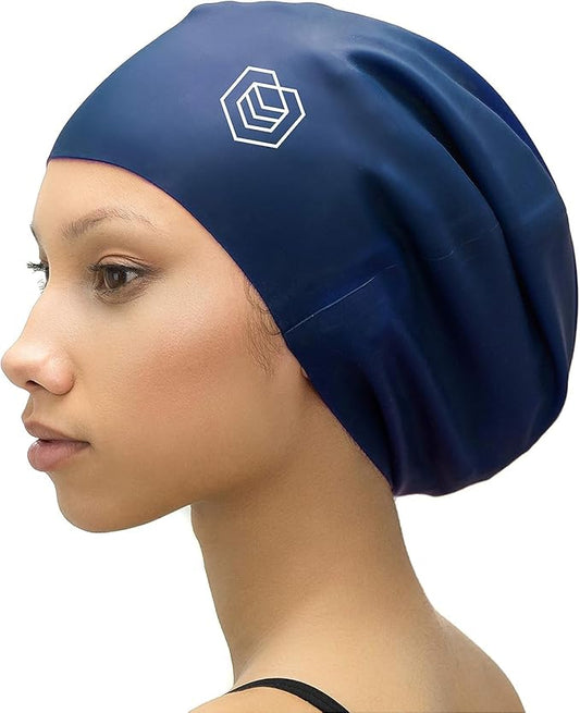 SOUL CAP - Large Swimming Cap for Long Hair - Designed for Long Hair, Dreadlocks, Weaves, Hair Extensions, Braids, Curls & Afros - Women & Men - Silicone-StrideForce Fitness