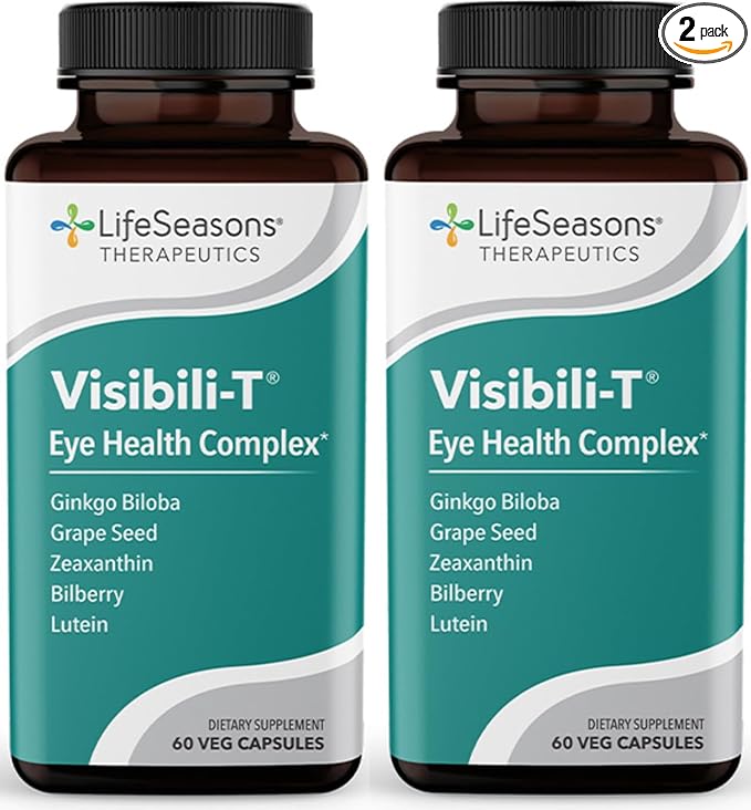 Visibili-T - Vitamin Supplement for Eye Health & Vision Support - Carrot Root, Chromium, Bilberry, Ginkgo Biloba, Grape Seed Extract, Lycopene, Vitamin A, Lutein & Zeaxanthin - 60 Capsules (Pack of 2)-StrideForce Fitness