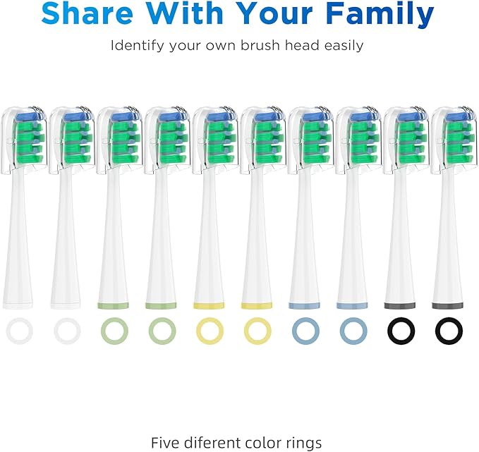 Replacement Brush Heads for Waterpik Sensonic Complete Care Toothbrush, with Covers, Compact, White, 10 Count