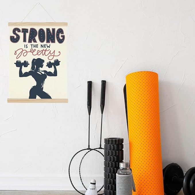 Gym Motivational Posters College Dorm Posters Gifts for Girls Friends Strong is The New Pretty Gym Flag Wall Art Decor Sign for Home Gym Bedroom Office-StrideForce Fitness