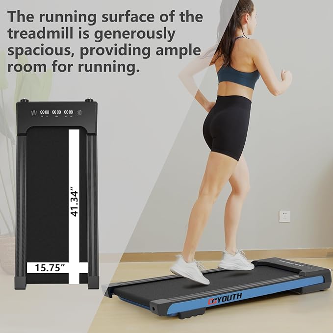 GOYOUTH 2 in 1 Under Desk Electric Treadmill Motorized Exercise Machine with Wireless Speaker, Remote Control and LED Display, Walking Jogging Machine for Home/Office Use-StrideForce Fitness