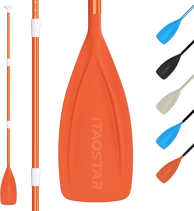 Paddle Board Paddle Detachable, Stand Up Paddle for Adults with Double Locks, Kayak Paddle Adjustable with Glass Fiber Blade, Floating Paddle Board Oar with Lightweight-StrideForce Fitness