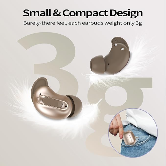 Sleep Earbuds, Mini ANC Wireless Earbuds Bluetooth 5.4 Headphones Deep Bass Stereo, 48H Playtime Ear Buds, 4 ENC Noise Cancelling Mic, In Ear IP7 Waterproof Earphones for Side Sleepers,Touch Control-StrideForce Fitness