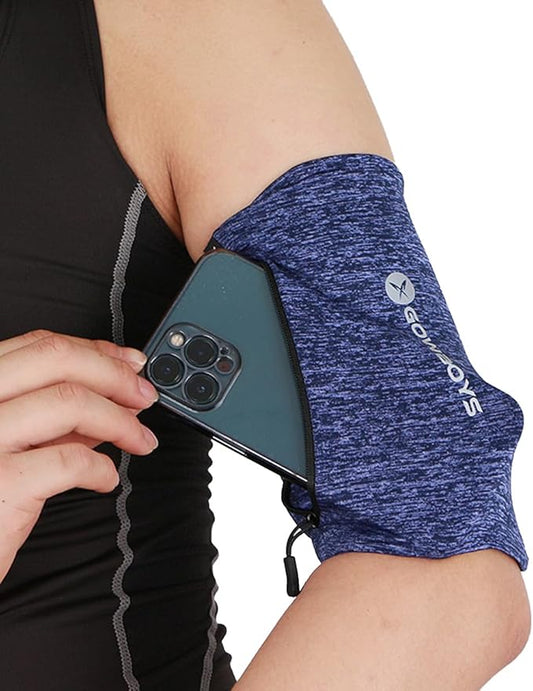 Running Phone Armband for Men Women,Universal Arm Bands for Phones Below 8 Inches,Waterproof Cell Phone Armband for Hiking,Running,Cycling,Climbing(Blue L)