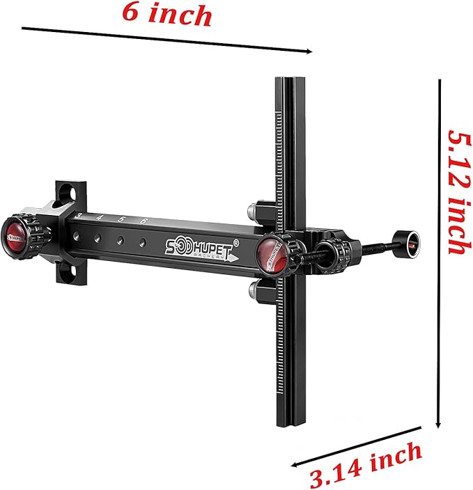 Archery Recurve Bow Sight, SOOHUPET Accessories T Shape Archery Shooting Target Sight Adjustable Bowsight with Optical Fiber Pin Sight for Target Practice-StrideForce Fitness