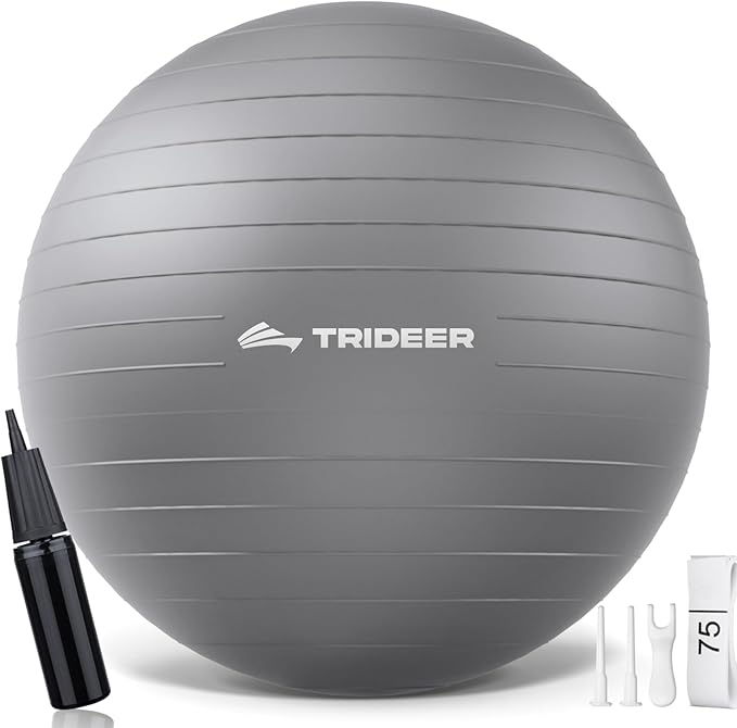 Trideer Yoga Ball – Anti-Burst Exercise Ball for Pregnancy, Office, Birthing, Stretching & Core Workout – Home Gym & Therapy-StrideForce Fitness