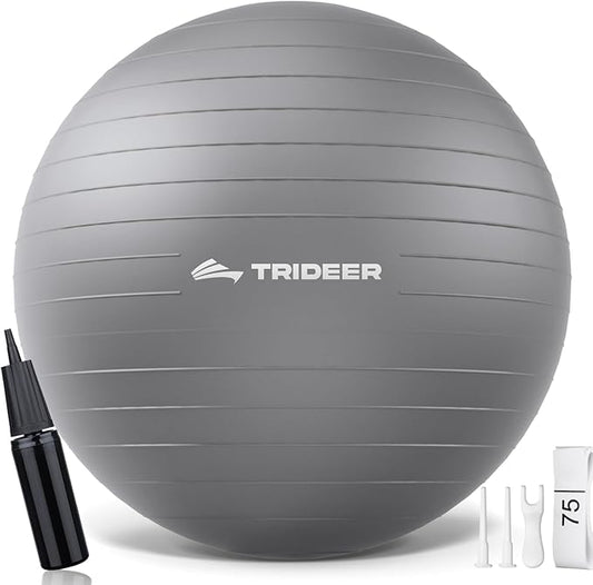 Trideer Yoga Ball – Anti-Burst Exercise Ball for Pregnancy, Office, Birthing, Stretching & Core Workout – Home Gym & Therapy-StrideForce Fitness