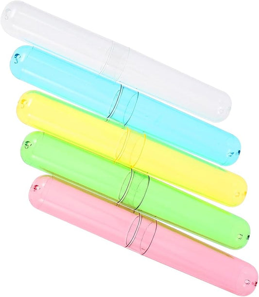 5Pcs Travel Toothbrush Cases with Breathable Covers Portable Toothbrush Holders Organizer for Outdoor and Business Trips Multi-Color Protective Containers