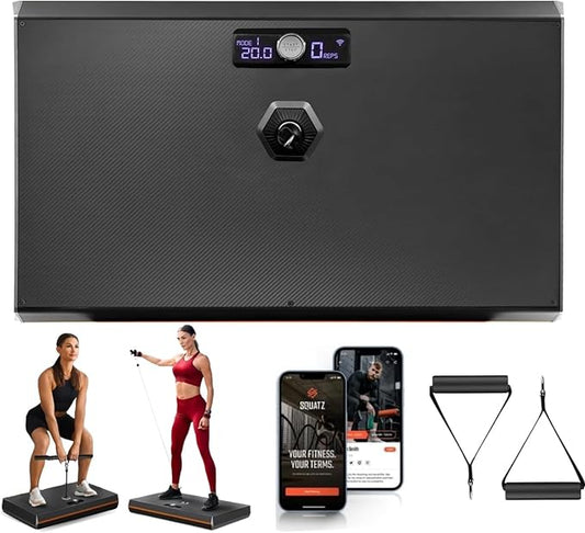 SQUATZ Pluto Home Smart Gym, 100 lbs Adjustable Resistance, All-in-One Digital Fitness Machine with WiFi & Bluetooth, Compact Full-Body Workout Equipment for Strength Training and Muscle Toning-StrideForce Fitness