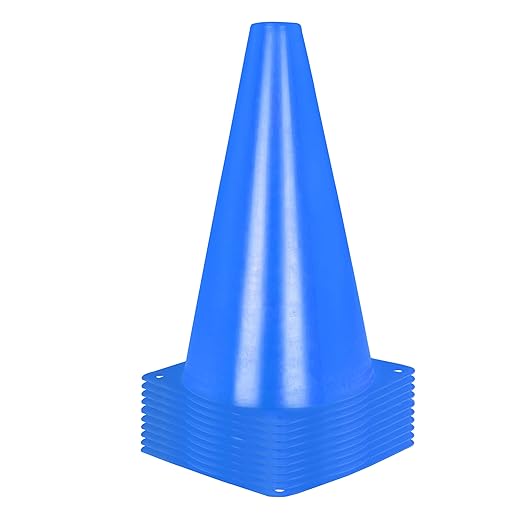 Alyoen 9 inch Traffic Cones, Plastic Sport Cones, Blue Soccer Training Cones for Outdoor Activity & Festive Events (Sets of 10/15/ 20)-StrideForce Fitness