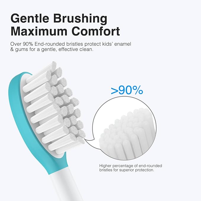 Kids Replacement Heads for Philips Sonicare Kids Toothbrush Heads,for Phillips Sonicare HX6042/94, HX6340,HX6321,HX6320/30,Standard Child Brush Head for Philips Sonic Care,7-12,10 Pcs