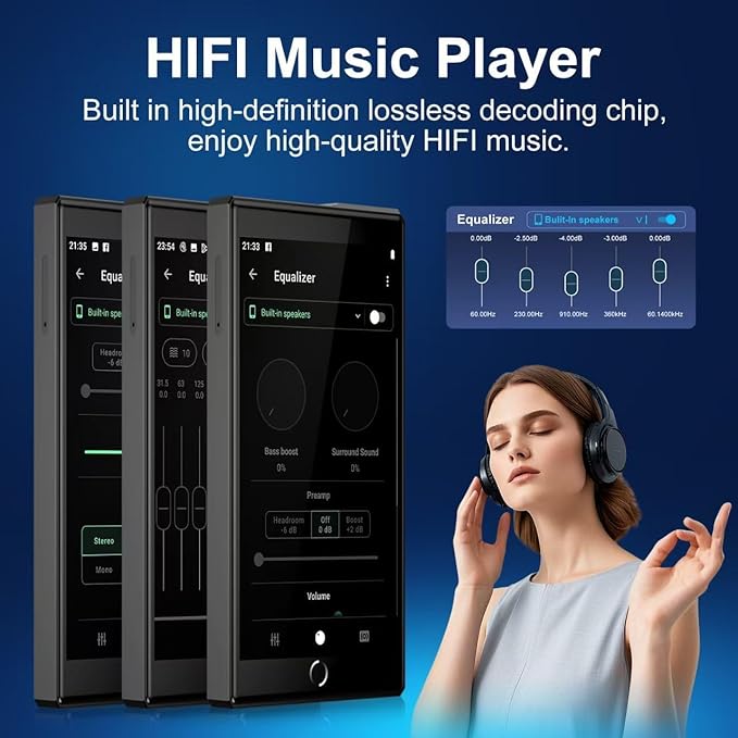 Keenplus144GB MP3 Player with Bluetooth and WiFi, C4 Plus Android 13 HiFi MP3 Player Spotify 4.3" FHD Zinc Alloy Panel Touch Screen, MP4 Players,Music Player with Spotify,Pandora,Amazon Music-StrideForce Fitness