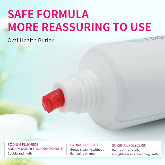 Plaque Disclosing Toothpaste for Kids & Adults, Strawberry Flavor with Fluoride, Fun Oral Health Learning Tool for Ages 3+, See & Clean Plaque in One Step, 2.1 oz