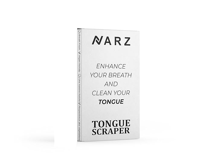 NARZ Tongue Scraper Professional Tongue Cleaner for Bad Breath Reusable Stainless Steel Tongue Scrapers for Oral Care with Dual Carved Handle for Adults & Kids Oral Hygiene 2 Pack