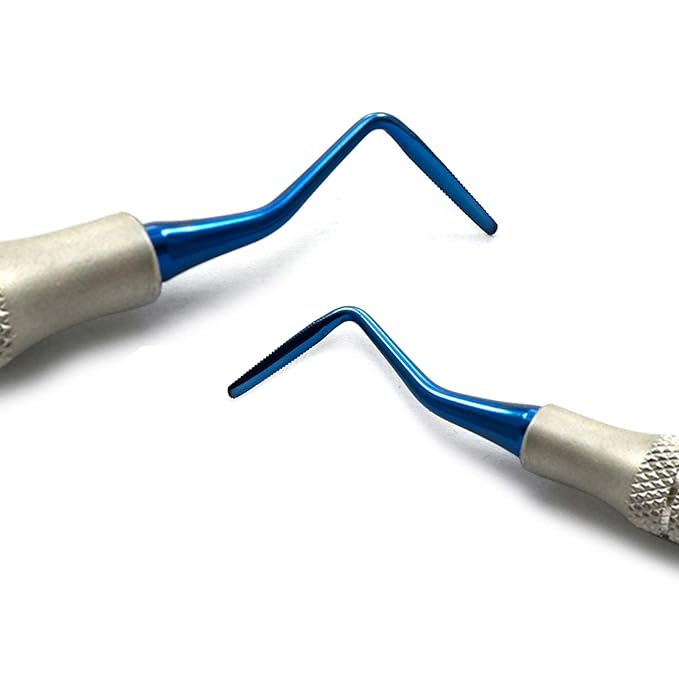 MEDSPO Professional Dental Instruments Osteotome Periotome Luxating Elevator Implant | Orthodontic PDL Teeth | Surgical Root Extraction Spreading (Titanium Coated Tips Sinus Lift PT1 & PT2 Set Of 2)