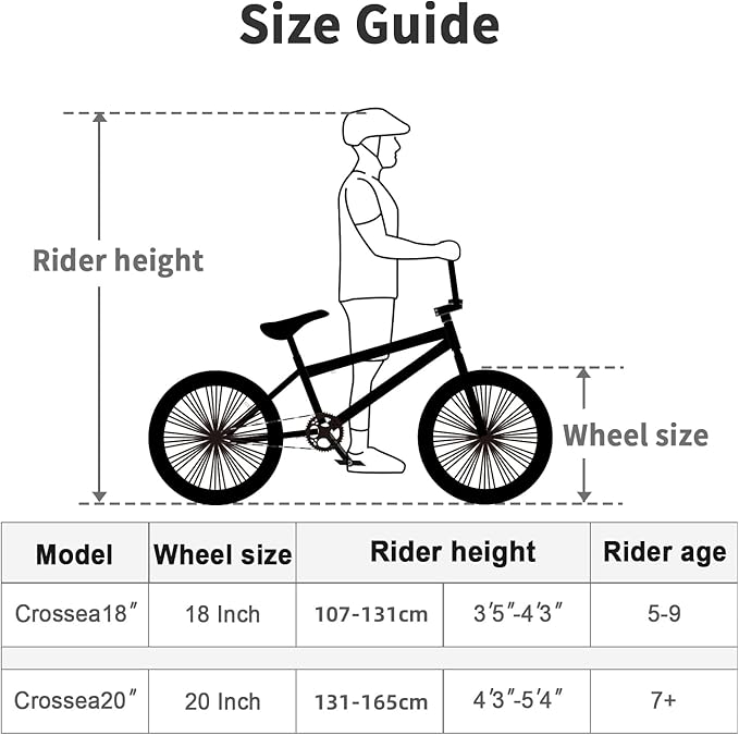 Freestyle BMX Bike, 18 20 Inch Kids Bicycle for 5-13 Years Old Kids and Beginner Level Rider, Multiple Colors-StrideForce Fitness