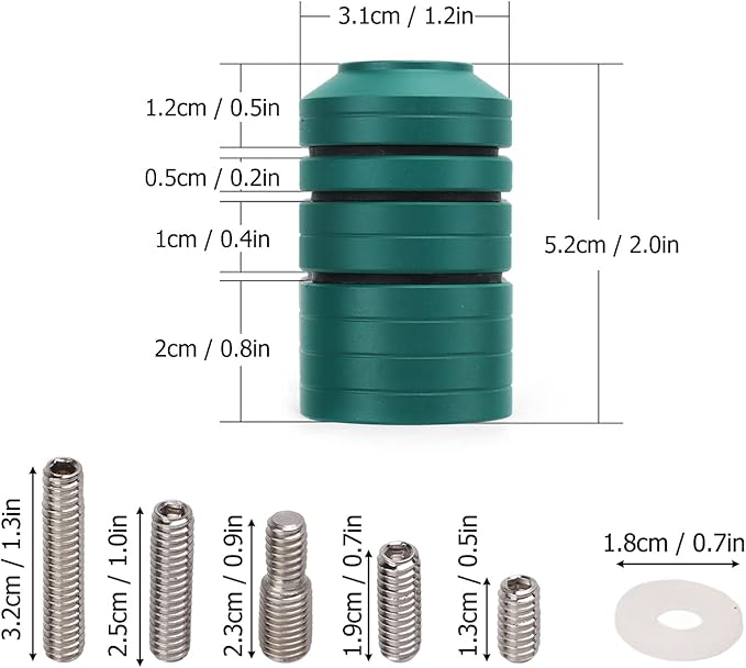 VBESTLIFE Archery Bow Stabilizer Weight Kit, Detachable Aluminum Alloy Counterweight Kit for Recurve Bow and Compound Bow-StrideForce Fitness