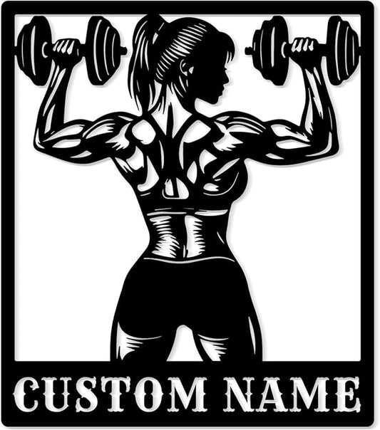 Customized Metal Gym Name Sign, Personalized Sports Room Wall Art,Metal Gym Sign,Unique Fitness Wall Sign, Gym Lovers Unique Gift, Gym Wall Art,Training Center Sign (Style-13)-StrideForce Fitness