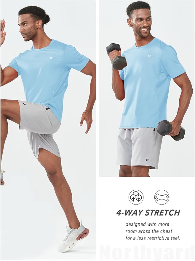 NORTHYARD Mens Athletic Shirts Short Sleeve Gym Workout Running Training Sports Performance T Shirt Basic Tee for Men-StrideForce Fitness
