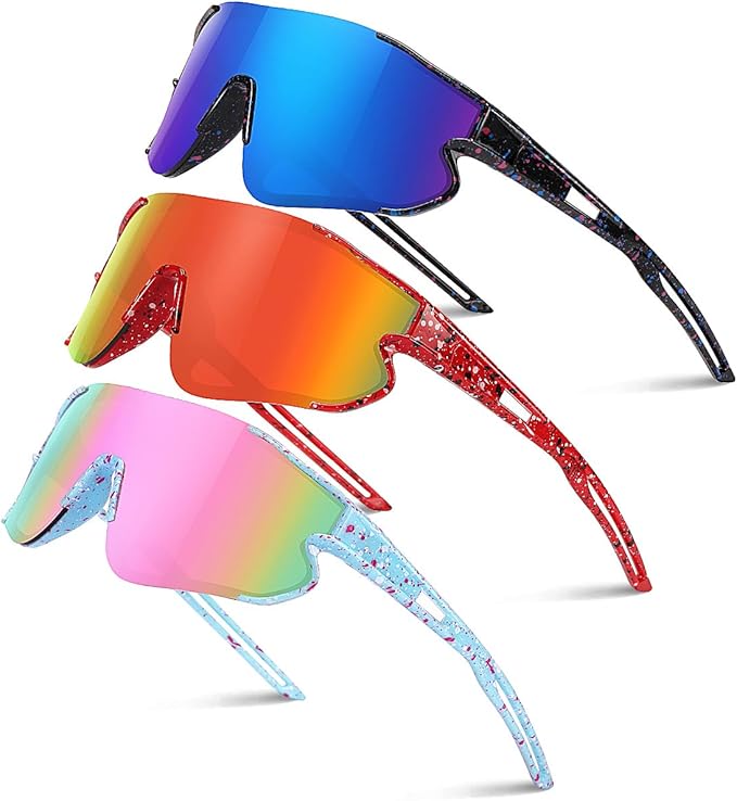 Kids Baseball Sunglasses for Boys Girls Youth Softball Cycling Sports Sunglasses UV400 Protection Age 5-12-StrideForce Fitness